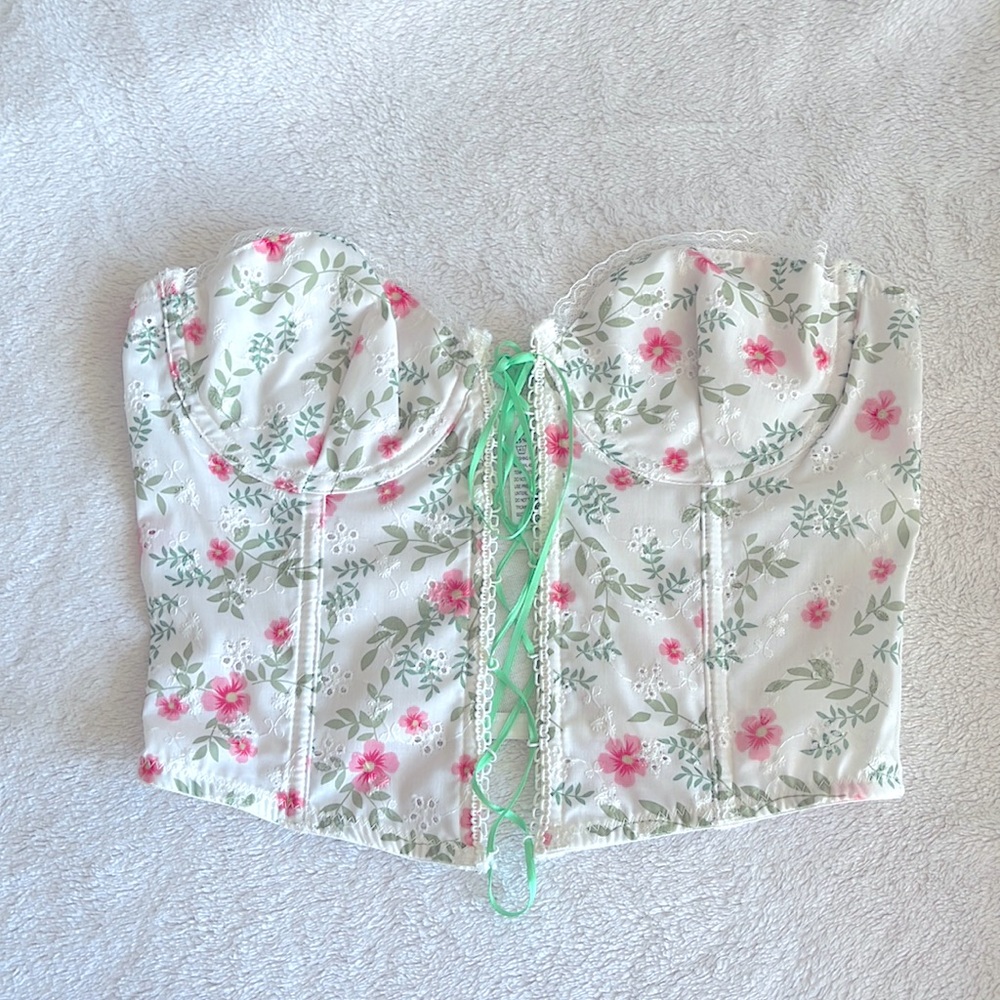 floral pattern corset top